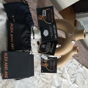 Four Alex and Ani Silver and Gold Charm Bracelets